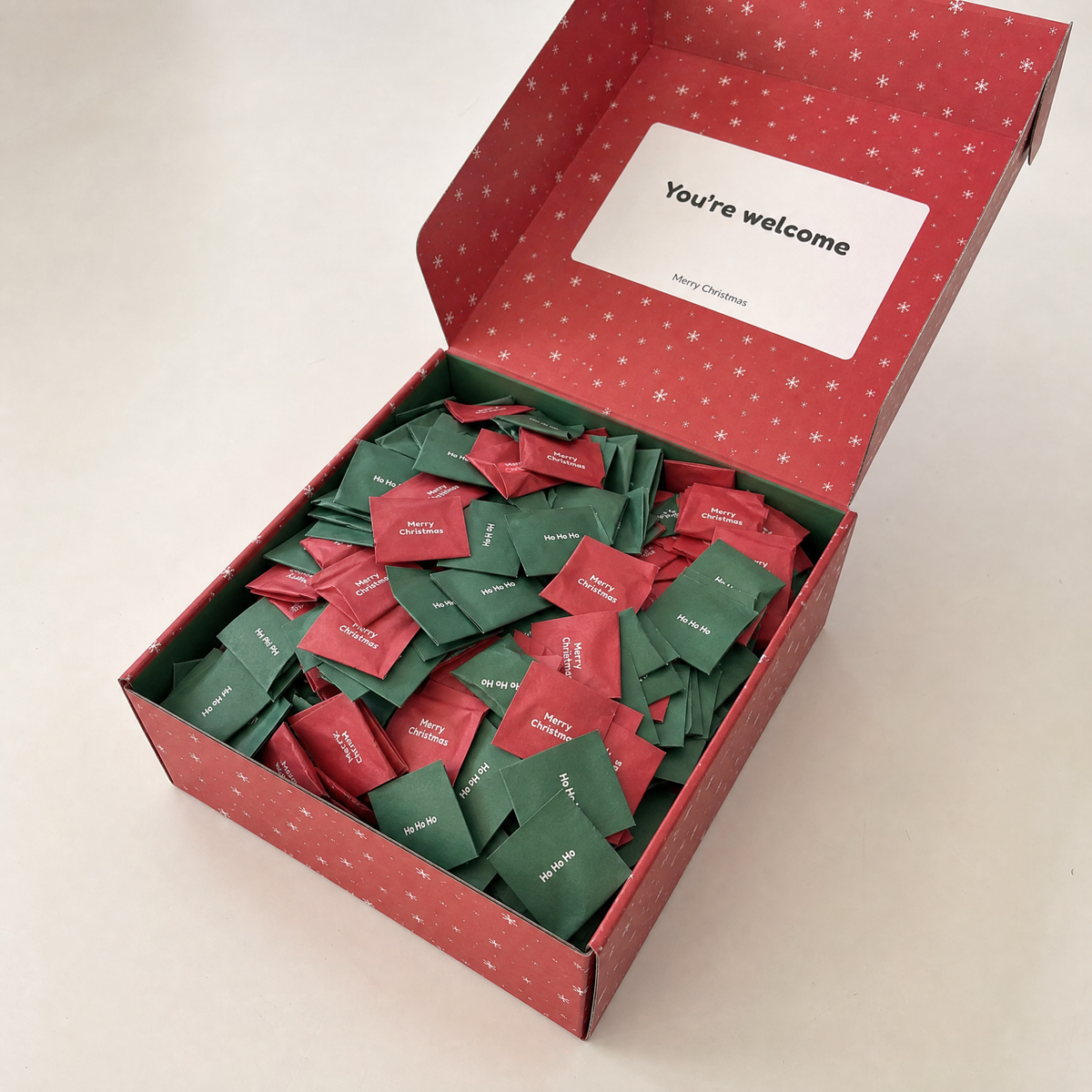UnwrapHell puzzle box open with 1,000 wrapped pieces