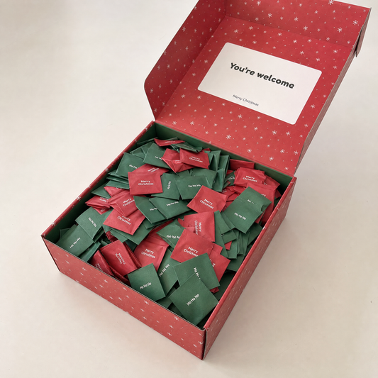 UnwrapHell puzzle box open with 1,000 wrapped pieces